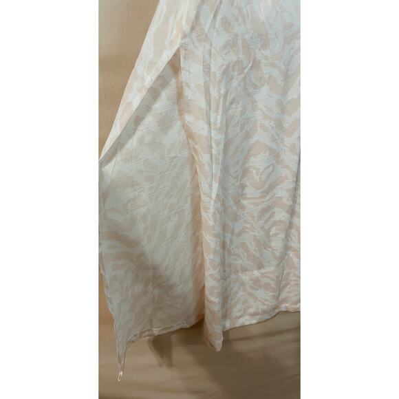 NWT Nine West Maxi Dress with Elastic waist. White and tan print. Size large. - Picture 3 of 7